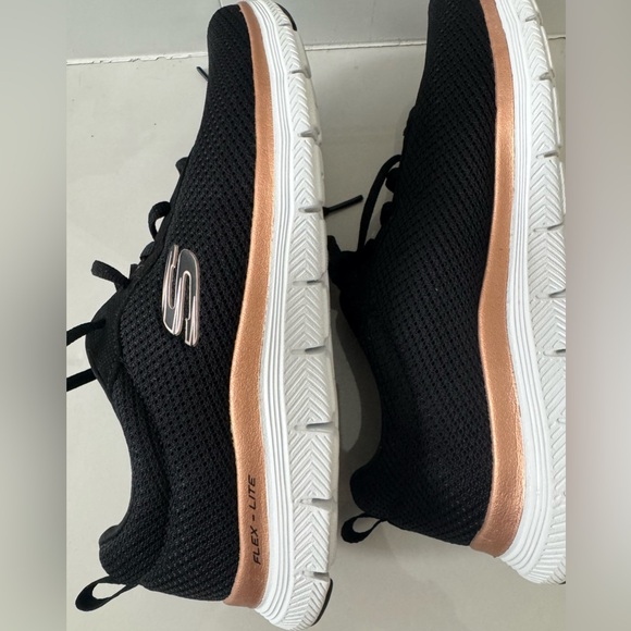 Skechers Flex Appeal Women’s Size 7.5 Black Athletic Running Sneakers - Picture 2 of 10